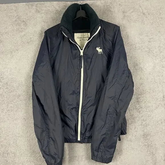 Abercrombie & Fitch Jacket Women XL Navy Windbreaker Outdoor Retro Moose - Picture 2 of 16